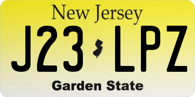 NJ license plate J23LPZ