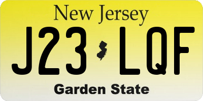 NJ license plate J23LQF