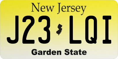NJ license plate J23LQI