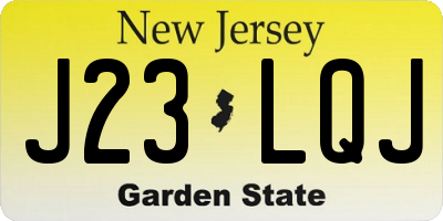 NJ license plate J23LQJ