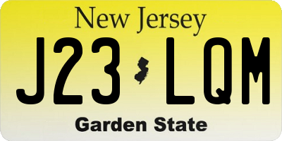 NJ license plate J23LQM