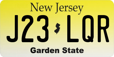 NJ license plate J23LQR