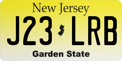 NJ license plate J23LRB