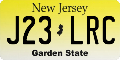 NJ license plate J23LRC