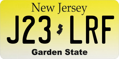 NJ license plate J23LRF