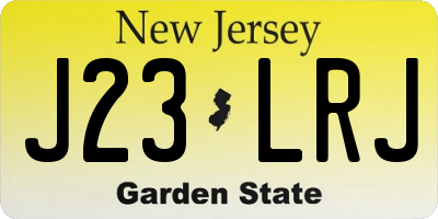 NJ license plate J23LRJ