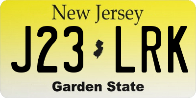 NJ license plate J23LRK