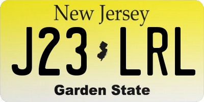 NJ license plate J23LRL
