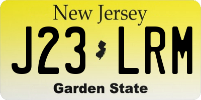 NJ license plate J23LRM