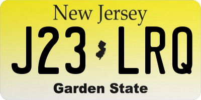 NJ license plate J23LRQ