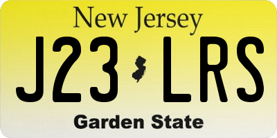NJ license plate J23LRS