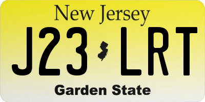 NJ license plate J23LRT