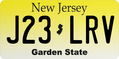 NJ license plate J23LRV