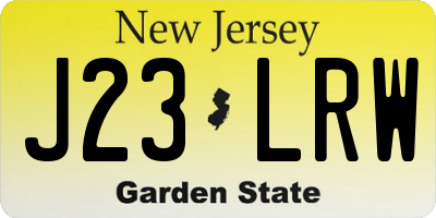 NJ license plate J23LRW