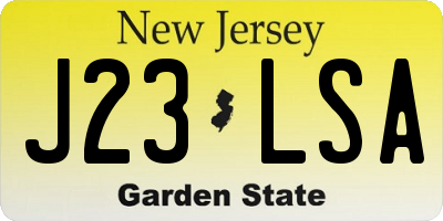 NJ license plate J23LSA