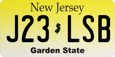 NJ license plate J23LSB