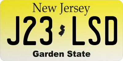 NJ license plate J23LSD