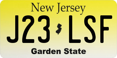 NJ license plate J23LSF