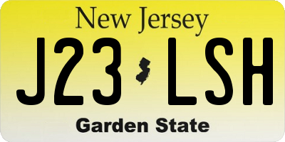 NJ license plate J23LSH