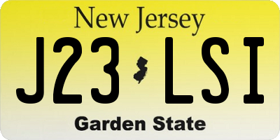 NJ license plate J23LSI