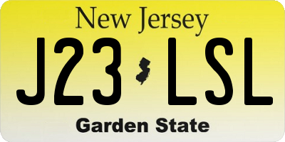 NJ license plate J23LSL