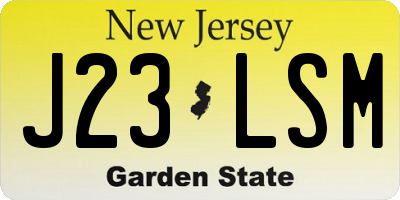 NJ license plate J23LSM