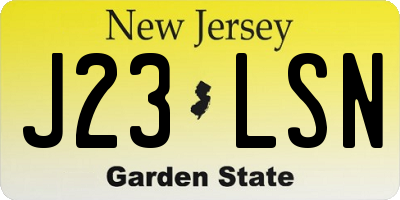 NJ license plate J23LSN
