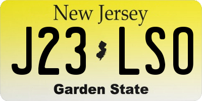 NJ license plate J23LSO
