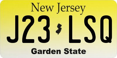 NJ license plate J23LSQ
