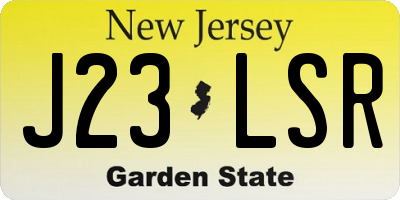 NJ license plate J23LSR