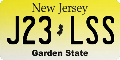 NJ license plate J23LSS