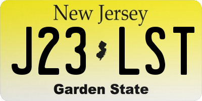 NJ license plate J23LST