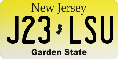 NJ license plate J23LSU
