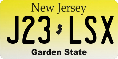 NJ license plate J23LSX