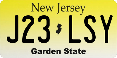NJ license plate J23LSY