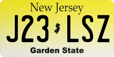 NJ license plate J23LSZ
