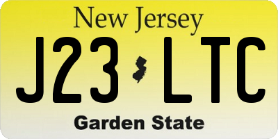 NJ license plate J23LTC