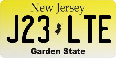 NJ license plate J23LTE