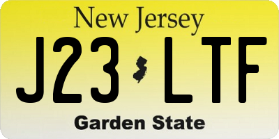 NJ license plate J23LTF