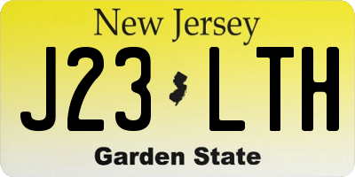 NJ license plate J23LTH
