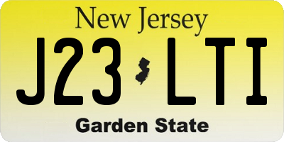 NJ license plate J23LTI