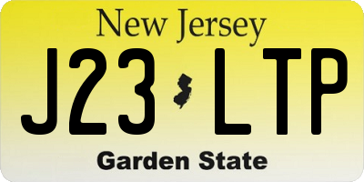 NJ license plate J23LTP