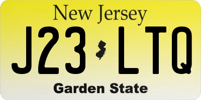 NJ license plate J23LTQ