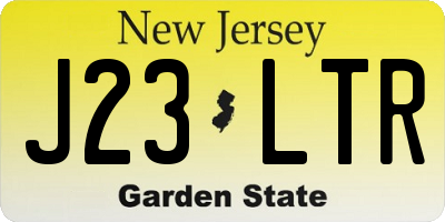 NJ license plate J23LTR
