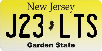 NJ license plate J23LTS