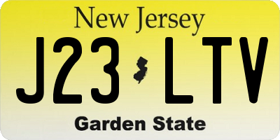 NJ license plate J23LTV