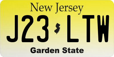 NJ license plate J23LTW