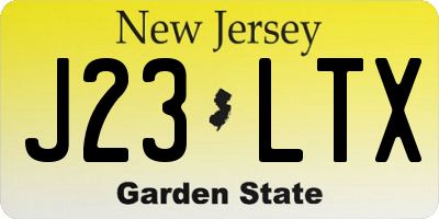 NJ license plate J23LTX