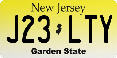 NJ license plate J23LTY