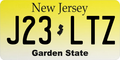 NJ license plate J23LTZ